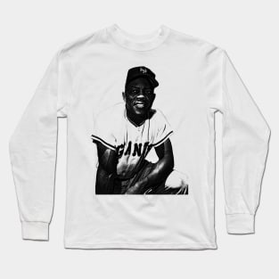 Willie Mays || Pencil Drawing 90s Long Sleeve T-Shirt